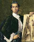 Luis Egidio Melendez portrait Holding an Academic Study oil painting reproduction